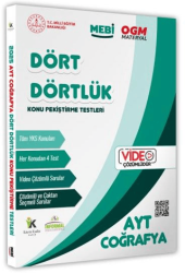 2026 YKS-AYT MEBİ-OGM Dört Dörtlük Coğrafya Pekiştirme Testi Soru Bankası Video Çözümlü - Karakutu Yayın
