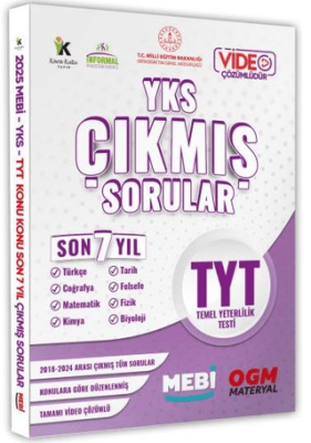 Karakutu Yayın 2025 YKS-TYT Tüm Dersler MEBİ Yeni Nesil Çıkmış Soru Bankası Konu Konu Son 7 Yıl Video-PDF Çözümlü - 1