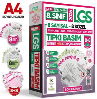 2026 8. Sınıf LGS Tıpkı Basım Çıkmış Soru 8+8 Deneme Paketi Sayısal+Sözel Türkiye Geneli Dijital Çözümlü - 1