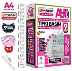 2026 AYT Sayısal-Sözel-Eşit Ağırlık ÖSYM Çıkmış Soru Tıpkı Basım 9`lu Deneme Paketi - Karakutu Yayın