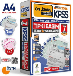 2026 KPSS Ön Lisans ÖSYM Çıkmış Soru Tıpkı Basım 7li Deneme Paketi Türkiye Geneli Dijital Çözümlü - Karakutu Yayın