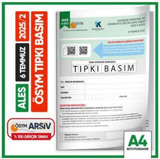 Karakutu Yayın ALES 2025-2 ÖSYM Tıpkı Basım Çıkmış Soru Deneme Kitapçığı Video-PDF Çözümlü Türkiye Geneli - 1
