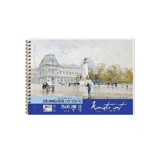 Karatis Art 200Gr 25x35 15 Yaprak Spiralli Resim Blok - 1