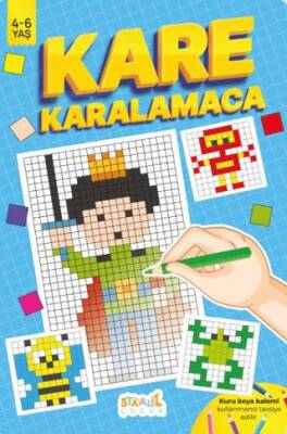 Kare Karalamaca - Çocuklar için Boyama ve Aktivite Kitabı - 1