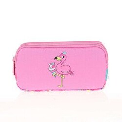 Kaukko Kids&Love 3 Bölmeli Ayna - Taş Flamin Kalem Çantası L8095 - Kaukko