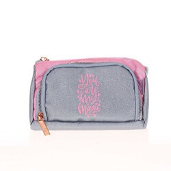 Kaukko Sparkle Plump Duble Gri Kalem Çantası K2530 - Kaukko