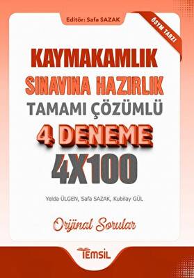 Temsil Kitap Kaymakamlık Sınavına Hazırlık Tamamı Çözümlü 4 Deneme - 1
