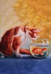 Kedi Rüyası Çizgili Defter - Mor Kelebek