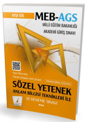 Pelikan Tıp Teknik Yayıncılık MEB - AGS Hazırlık Anlam Bilgisi Teknikleri ile Sözel Yetenek 20 Deneme Sınavı - 1