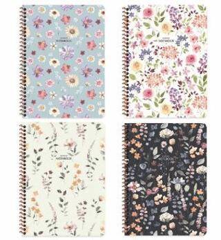 Keskin 16,5x22,5 80 Yaprak Çizgili Karton Kapak Spiralli Çiçek Defter - 1