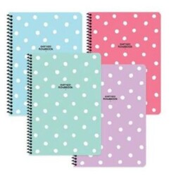 Keskin 16,5x22,5 80 Yaprak Kareli PP Kapak Spiralli Puantiye Defter - Keskin Color