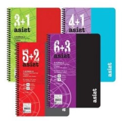 Keskin A4 5+2 x 25=175 Yp.Ayraçlı PP Kapak Asist Defter - Keskin Color