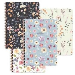 Keskin A4 80 Yaprak Çizgili Karton Kapak Spiralli Çiçek Defter - Keskin Color