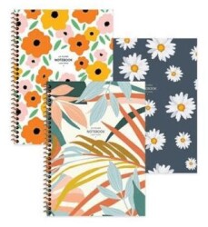 Keskin A4 80 Yaprak Çizgili PP Kapak Spiralli La Plume Flowers Defter - Keskin Color