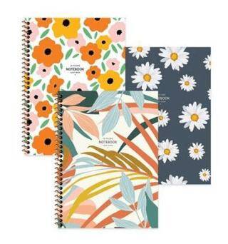 Keskin A4 80 Yaprak Kareli PP Kapak Spiralli La Plume Flowers Defter - 1