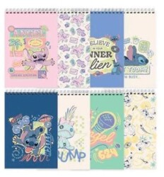 Keskin Color 140100-14 Lilo&Stitch A7 42 Yaprak Çizgili Spiralli 1 Bloknot - Keskin Color