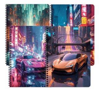 Keskin Color 16,5x22,5 80 Yaprak Çizgili Karton Kapak Spiralli Defter Arabalar - 1