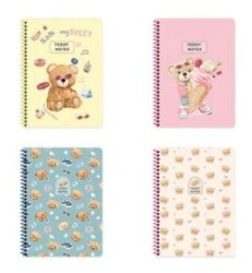 Keskin Color 16,5x22,5 80 Yaprak Çizgili Karton Kapak Spiralli Defter Ayıcık - Keskin Color