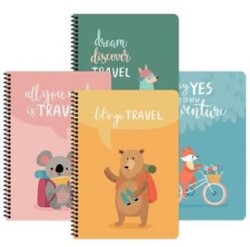 Keskin Color 16,5x22,5 80 Yaprak Çizgili Karton Kapak Spiralli Gezginler Defter - Keskin Color