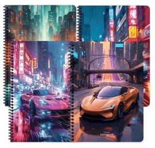 Keskin Color 16,5x22,5 80 Yaprak Kareli Karton Kapak Spiralli Defter Arabalar - 1