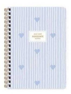 Keskin Color 2025-2026 16x23 Spiralli Akademik Ajanda - Mavi Kalp - 1