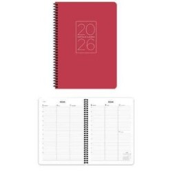 Keskin Color 2026 - 20x28 Spiralli Haftalık Ajanda - Kırmızı - Keskin Color