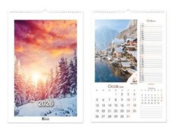 Keskin Color 2026 - 31x43 12 Yaprak Spiralli Duvar Takvimi - Manzaralar - Keskin Color