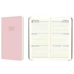Keskin Color 2026 - 8x16 Ciltli Haftalık Cep Ajandası - Pembe - Keskin Color