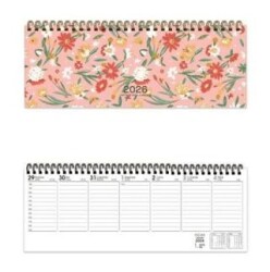 Keskin Color 2026 - AJ - 65 12x33,5 Spiralli Haftalık Masa Ajandası - Çiçek - Keskin Color