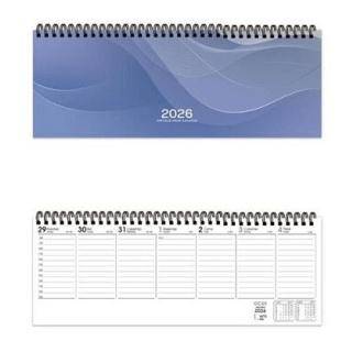 Keskin Color 2026 - AJ - 65 12x33,5 Spiralli Haftalık Masa Ajandası - Mavi - 1