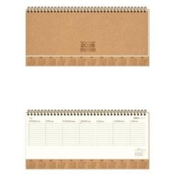 Keskin Color 2026 - AJ - 82 12x33,5 Haftalık Kraft Kapak Spiralli Masa Ajandası - Keskin Color