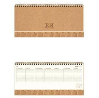 Keskin Color 2026 - AJ - 82 12x33,5 Haftalık Kraft Kapak Spiralli Masa Ajandası - 1