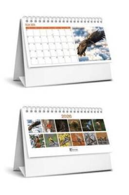 Keskin Color 2026 - MTK - 824 Karton Üçgen Masa Takvim - Kuşlar - 1