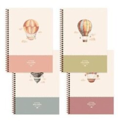 Keskin Color 20x28 100 Yaprak Çizgili Spiralli Sert Kapak La Plume Balloon Defter - Keskin Color