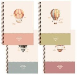 Keskin Color 20x28 100 Yaprak Kareli Spiralli Sert Kapak La Plume Balloon Defter - Keskin Color