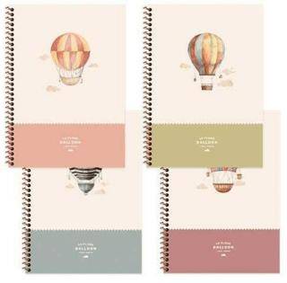 Keskin Color 20x28 100 Yaprak Kareli Spiralli Sert Kapak La Plume Balloon Defter - 1