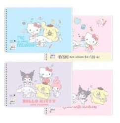 Keskin Color 300115-13 Hello Kitty and Friends 17x25 15 Yaprak Spiralli Resim Defteri - Keskin Color