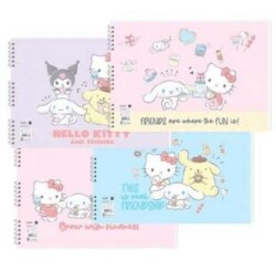 Keskin Color 300215-13 Hello Kitty and Friends 25x35 15 Yaprak Spiralli Resim Defteri - Keskin Color