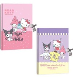 Keskin Color 310210-13 Hello Kitty and Friends 14x20 80 Yaprak Kilitli Hatıra Defteri - Keskin Color