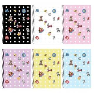 Keskin Color 323252-99 A5 80 Yaprak Kareli PP Kapak Spiralli Fun Defter - 1