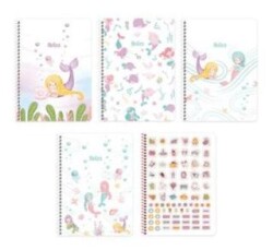 Keskin Color 323721 A4 80 Yaprak Çizgili Pp Kapak Spiralli Defter Deniz Kızı - Keskin Color