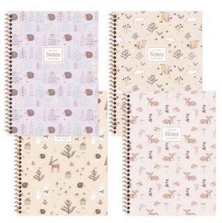 Keskin Color 335821-99 16,5x22,5 80 Yaprak Çizgili PP Kapak Spiralli La Plume Forest Defter - 1