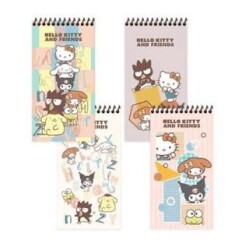 Keskin Color 380641-13 Hello Kitty and Friends 10x19 80 Yaprak Çizgili Spiralli Karton Kapak Defter - Keskin Color