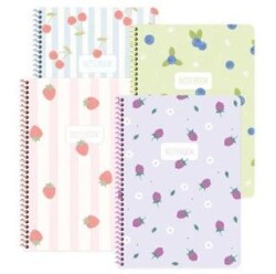 Keskin Color 387111-99 A4 80 Yaprak Çizgili Karton Kapak Spiralli Meyve Defter - Keskin Color