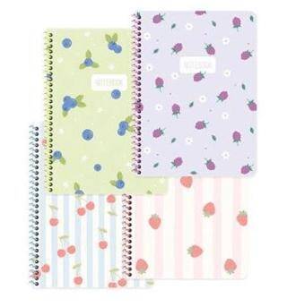 Keskin Color 387141-99 16,5x22,5 80 Yaprak Çizgili Karton Kapak Spiralli Meyve Defter - 1