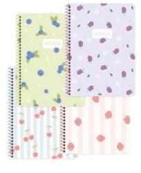 Keskin Color 387142-99 16,5x22,5 80 Yaprak Kareli Karton Kapak Spiralli Meyve Defter - Keskin Color