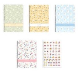 Keskin Color 387732 16,5x22,5 60 Yaprak Kareli Karton Kapak Spiralli Defter Doğa - Keskin Color