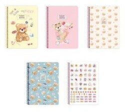Keskin Color 388442 16,5x22,5 80 Yaprak Kareli Karton Kapak Spiralli Defter Ayıcık - Keskin Color