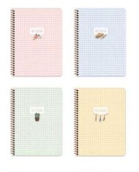 Keskin Color 410821 16,5x22,5 120 Yp. Çizgili Spiralli Sert Kapak Defter - Pötikare - Keskin Color