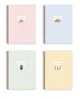 Keskin Color 410821 16,5x22,5 120 Yp. Çizgili Spiralli Sert Kapak Defter - Pötikare - 1